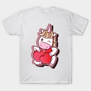 Cute Baby Hearty Unicorn T-Shirt